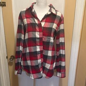 American Eagle Outfitters Red and Black Plaid Shirt